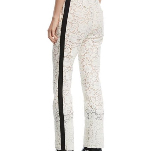 CALVIN KLEIN Ivory lined lace pants black stripes - Picture 2 of 11